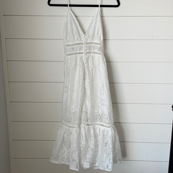 White lace button up dress. Size small. - Picture 1 of 4